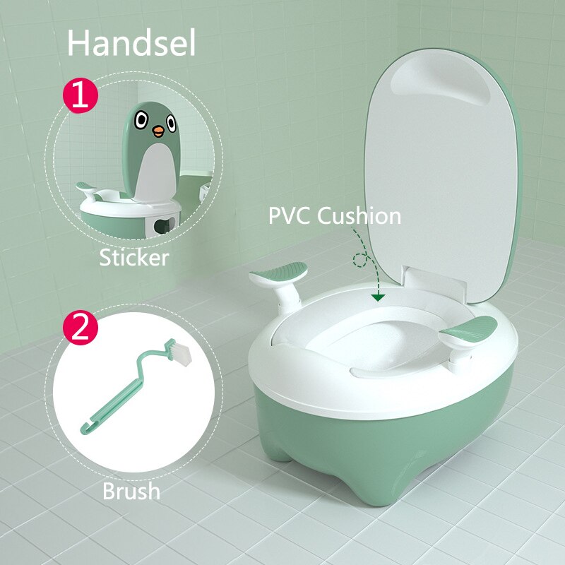 Baby binnentoilet voor kinderen potje baby urinoir kindertoiletbril potje toiletbril draagbaar toilet zindelijkheidstraining urinoir: Groen (pvc kussen)