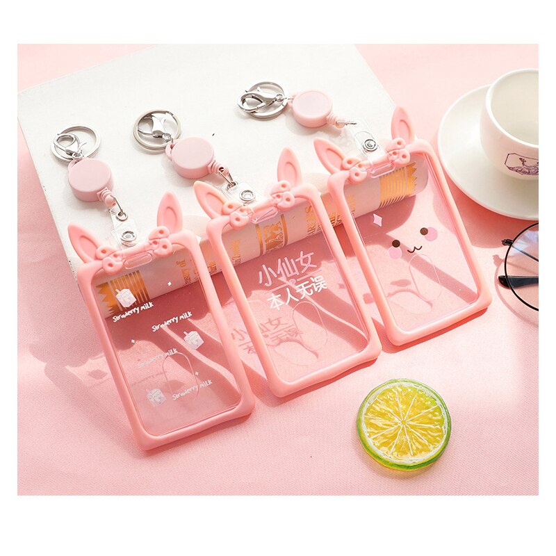 Student campus card holder cute girl bus meal card transportation work certificate access card holder transparent
