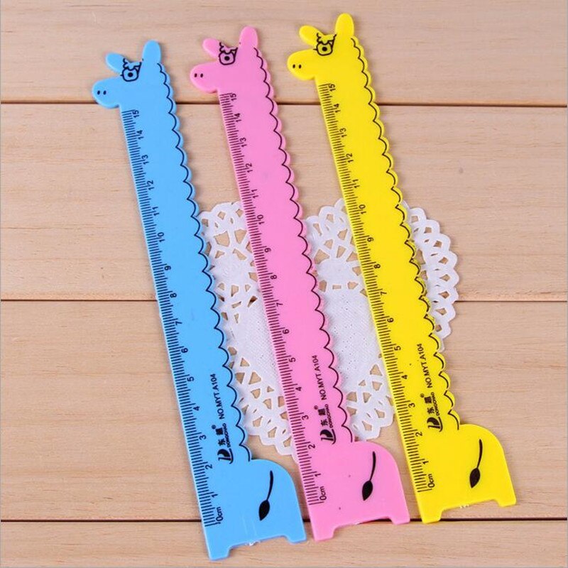 40 stuks/partij schattige cartoon liniaal  of 15 cm giraffe liniaal feest voor kinderen schoolbenodigdheden schrijfwaren
