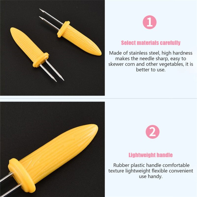 Agujas de maíz para barbacoa, soportes para maíz, mazorca de maíz, pinchos para frutas, tenedores, tenedor de Barbacoa al aire libre, herramienta de cocina, accesorios de tenedores para barbacoa