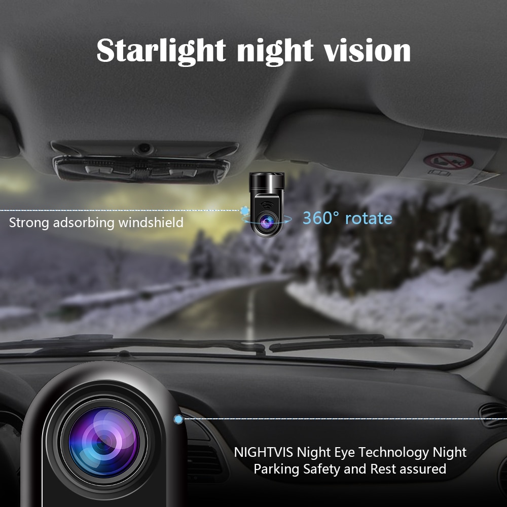Podofo – caméra de tableau de bord HD 1080P ADAS pour Android, Vision nocturne à 170 degrés, enregistrement en boucle USB, capteur G pour voiture