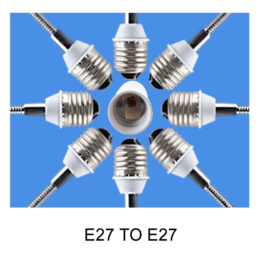 EeeToo Adapter E27 zu E27 Erweiterung flexibel Lampe Basis 6CM 9CM 15CM 20CM 30CM 35CM 60CM Metall Schlauch Licht Halfter Konverter Buchse