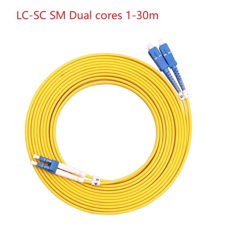 5 PCS 1-20M LC-SC UPC Duplex Single-mode Patch Cord Optical Fiber Pigtail Jumper FTTH Fiber Optic Jumper