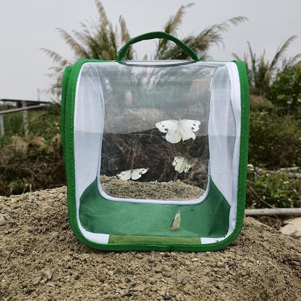 Breeding Insect Cage With Handle 360-degree Transparent Net Folding Zipper Cloth Cages Portable Observation N7j8