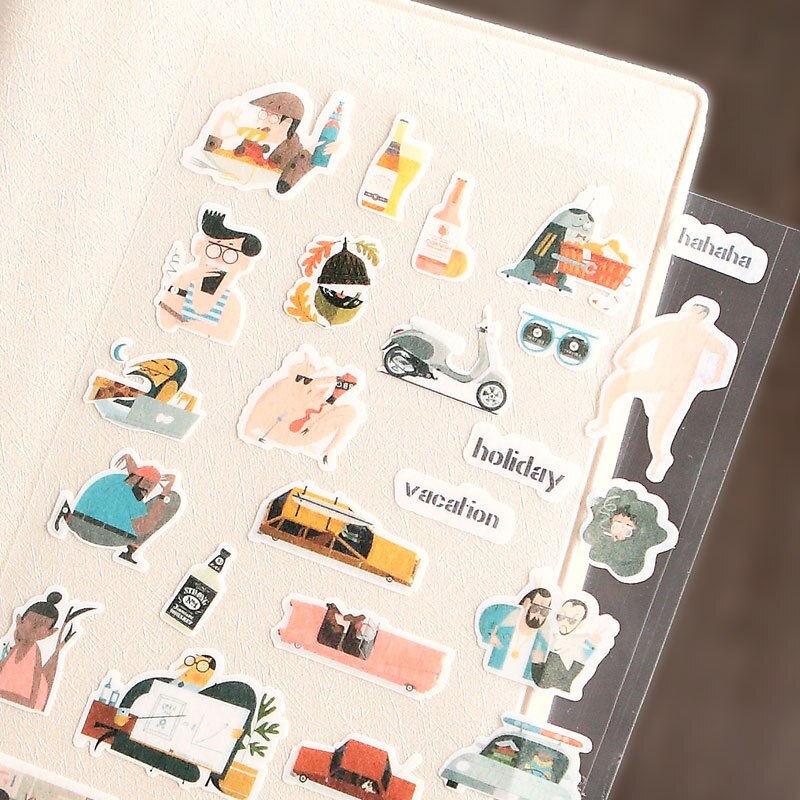 6 ontwerp mijn reis keuken kaart make-up papier sticker scrapbooking cartoon stijl planner boek decoratie