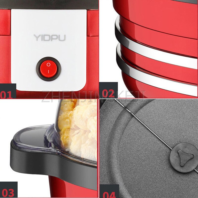 Popcorn Machine Home Use Small Fully Automatic Large Capacity 5L Popcorn Machine DIY Ball 220V/850W Popcorn Maker Making Tools