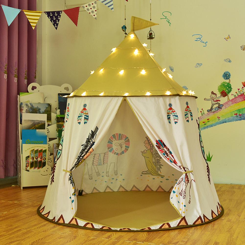 Kinderen Tent Huis Draagbare Prinses Kasteel Aanwezig Hangen Vlag Kinderen Teepee Tent Spelen Tent Voor Baby Verjaardag Kerstcadeaus