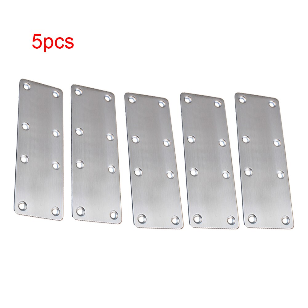5pcs Stainless Steel Connector Home Straight Brace Thicken Decorative Repair Plates Furniture Hardware Flat Corner Bracket: 50x140mm