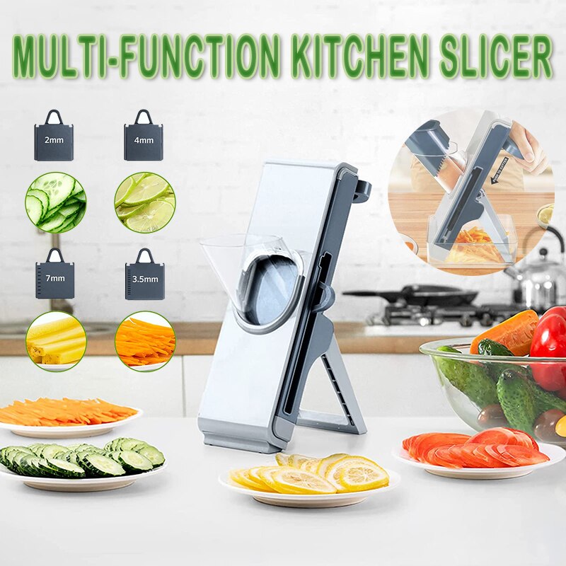 Multifunction Vegetable Cutter Adjustable Thickness Mandoline Slicer Safe Meat Food Veget Fruit Slice Cutter Kitchen Accessories