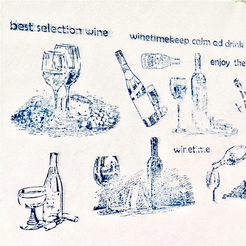 Wijn fles Siliconen Clear Postzegels voor Scrapbooking DIY Album Card Decoratie Embossing Map Craft Rubber Stempel Mallen