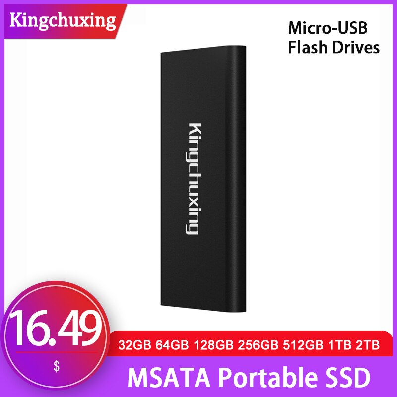 Kingchuxing Hd Ssd Msata 128 256 512Gb Draagbare Externe Harde Schijven Micro-Usb Flash Drives 1Tb Ssd harde Schijf Voor Laptop Desktop