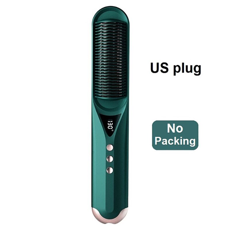 Electric Comb for Hair Straightener and Curler Air Brush Ion Generator Hair Crimping Hair Iron Crimper Hair Dryer Brush: White