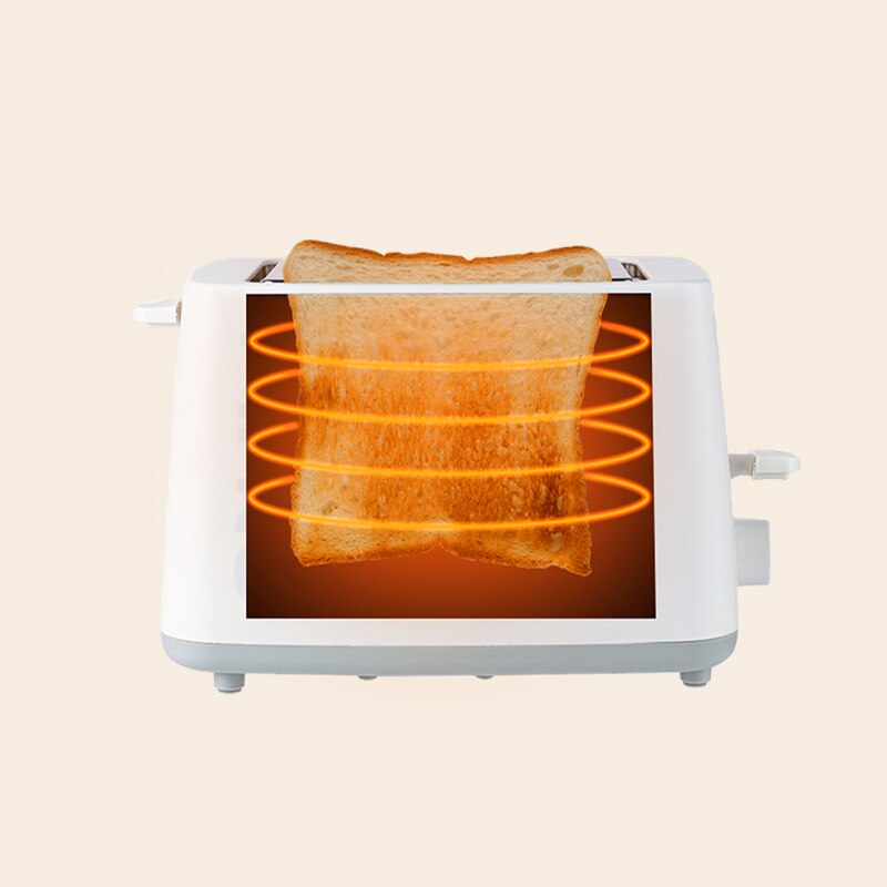 White Multi-functional Breakfast Toaster Single Bread Piece Toasting Mini-toaster