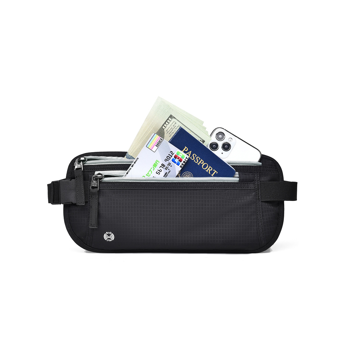 Unsichtbare Reise-Hüfttasche für Reisepass, Geld, Gürteltasche, versteckte Sicherheitsbrieftasche, draussen-Sport, Joggen, Brusttasche, Hüfttasche