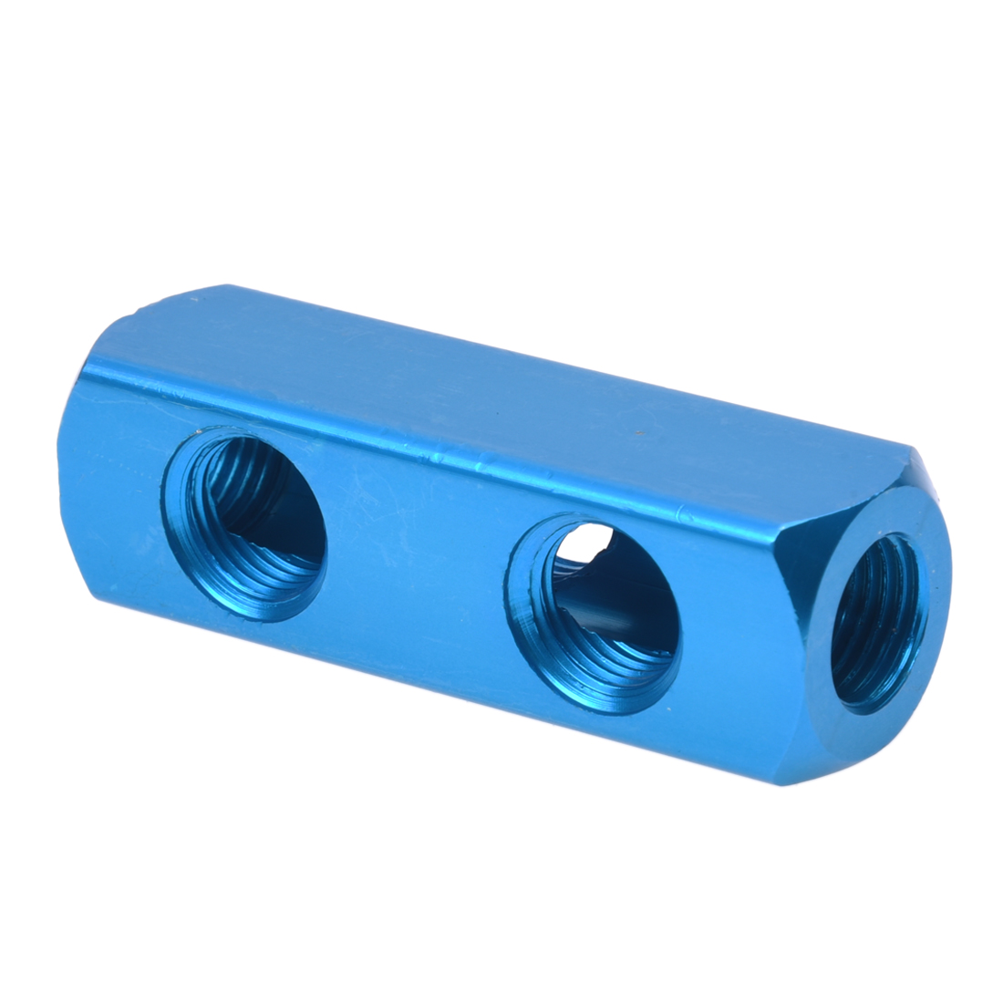 1/2"PT Air Pneumatic 2 Ways 5 Thread Ports Aluminum Manifold Block Splitter