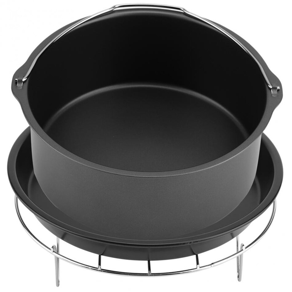 EAS-7 Inch Fryer Accessory 3 In 1 Multifunctional Air Fryer Accessories Set Kit Parts Bread Shelf Cake Barrel Pizza Pan