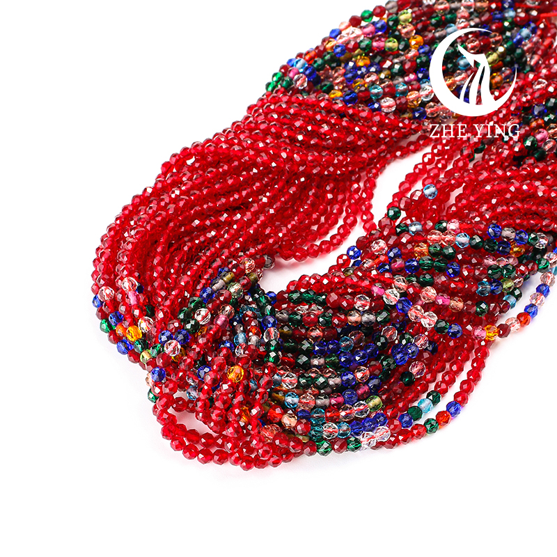Zhe Ying 10 Strands/lot Gradient Fuchsia Ruby Color Bead Hydro Faceted Crystal Glass Beads for Bracelet DIY Jewelry Accessories: Navy Blue