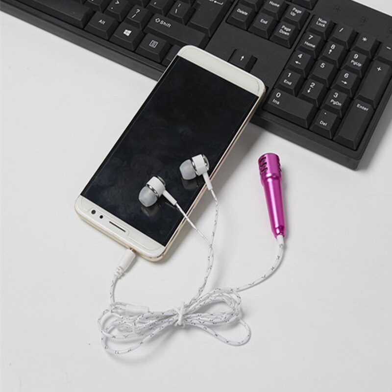 Mini K Song Recording Mic Microphone with Earphones for Phone Computer UY8