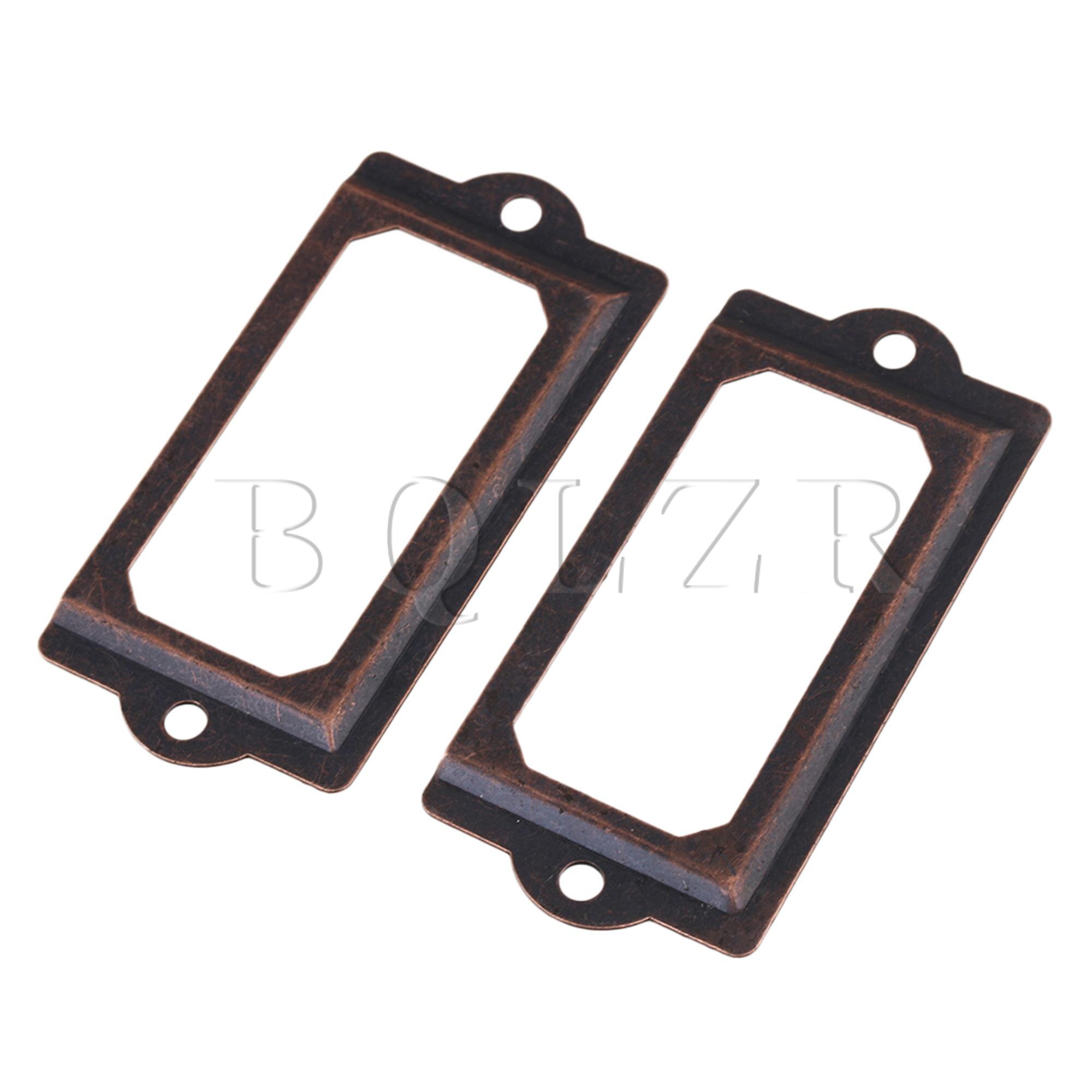 Bqlzr 100Pcs Brons 70X30Mm Kantoor Bestand Lade Handvat Label Houder Met Schroeven