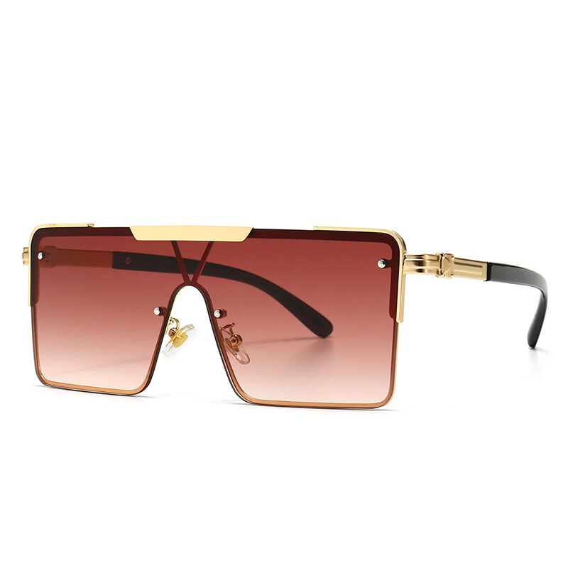 Merk dames brede vierkante montuur heren zonnebril modieuze delicate zonnebril heren straatfotografie oceaan schaduw bril: Transparant