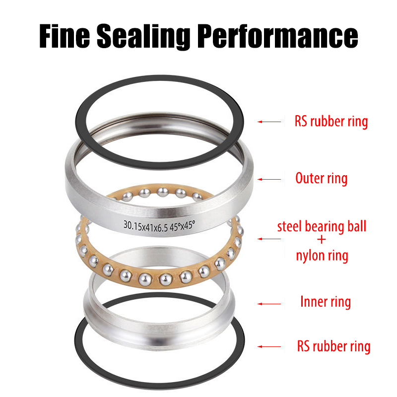 Bike Headset Bearings Sealed Head Tube Bearing Replacement Kit For Scooter Bicycle Semi-Integrated Integrated Angular Contact