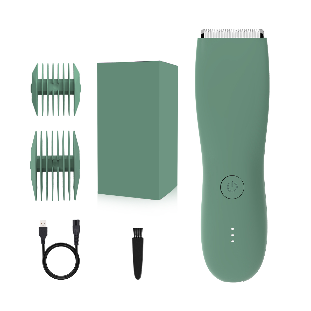 Body Hair Trimmer, Groin&Body Manscape Trimmer For Men, Electric Ball Shaver Groomer, Pubic Grooming Clipper Male R: green