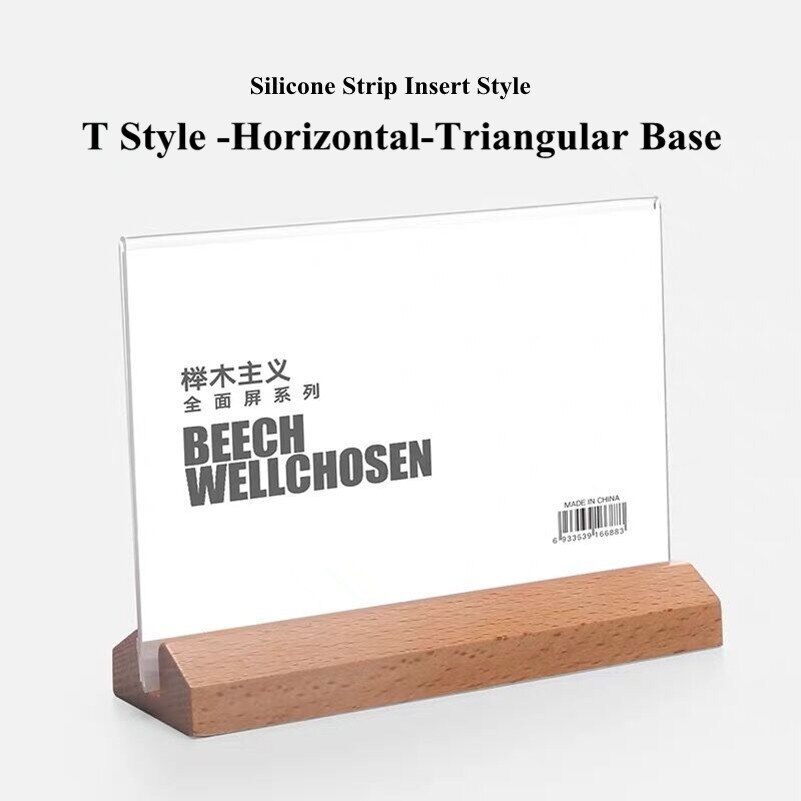 A4 Acrylic Sign Holder 8.5 x 11 Table Top Display Stand Portrait Upright Photo Picture Frame Wedding Menu Ad Holder Stand: 6