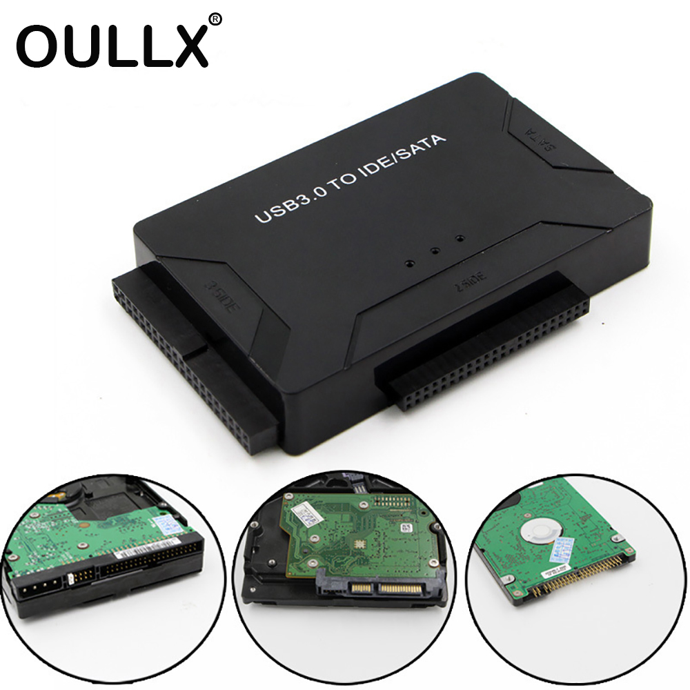 Adaptador de datos USB 3,0 a SATA IDE ATA para PC y portátil, controlador de disco duro HDD de 2,5 "y 3,5" con alimentación externa, convertidor SSD HDD