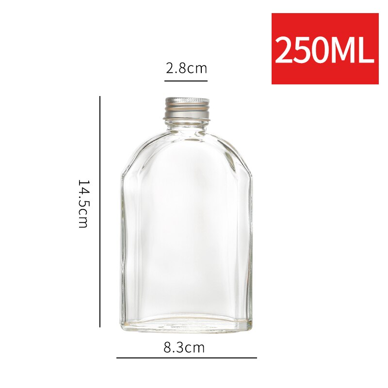Bouteilles en verre avec bouchon inviolable de 100 à 350 Ml, flacon de poche vide, pour vin, Whisky, Vodka, Brandy, sans plomb, 6 pièces