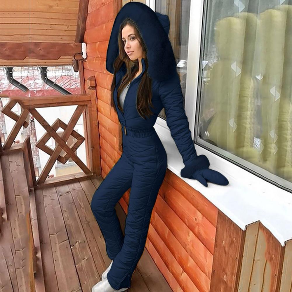 Kurtka zimowa damska kostym kvinnor casual tjock snowboard skidräkt utomhus sport dragkedja ski suit snowboard jacka