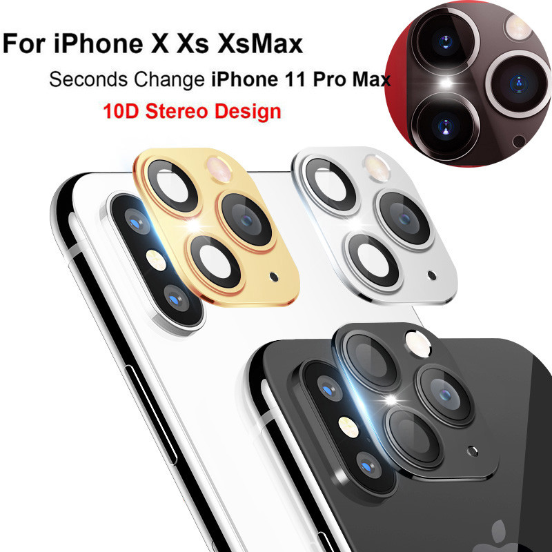 Camera Lens Film Voor Iphone X/Xs Seconden Veranderen Protector Ring Cover Om Voor Iphone 11 Pro Max Terug camera Lens Protector Films