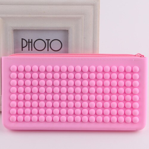 Praktische Unisex Siliconen waterdicht Lange Clutch Wallet Huishoudster's Casual Goedkope telefoon/Key/Portemonnees Potlood Tas voor studenten: PINK