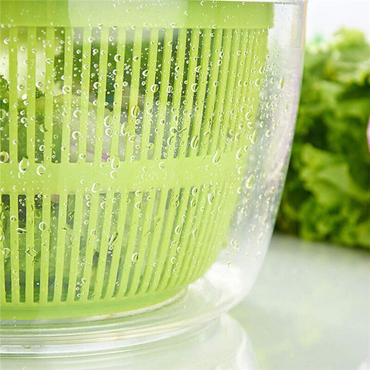 Salad Spinner Lettuce Dryer Easily Spin ABS Manual Vegetable Dehydrator High Speed Centrifugal Drainer Basket Kitchenware