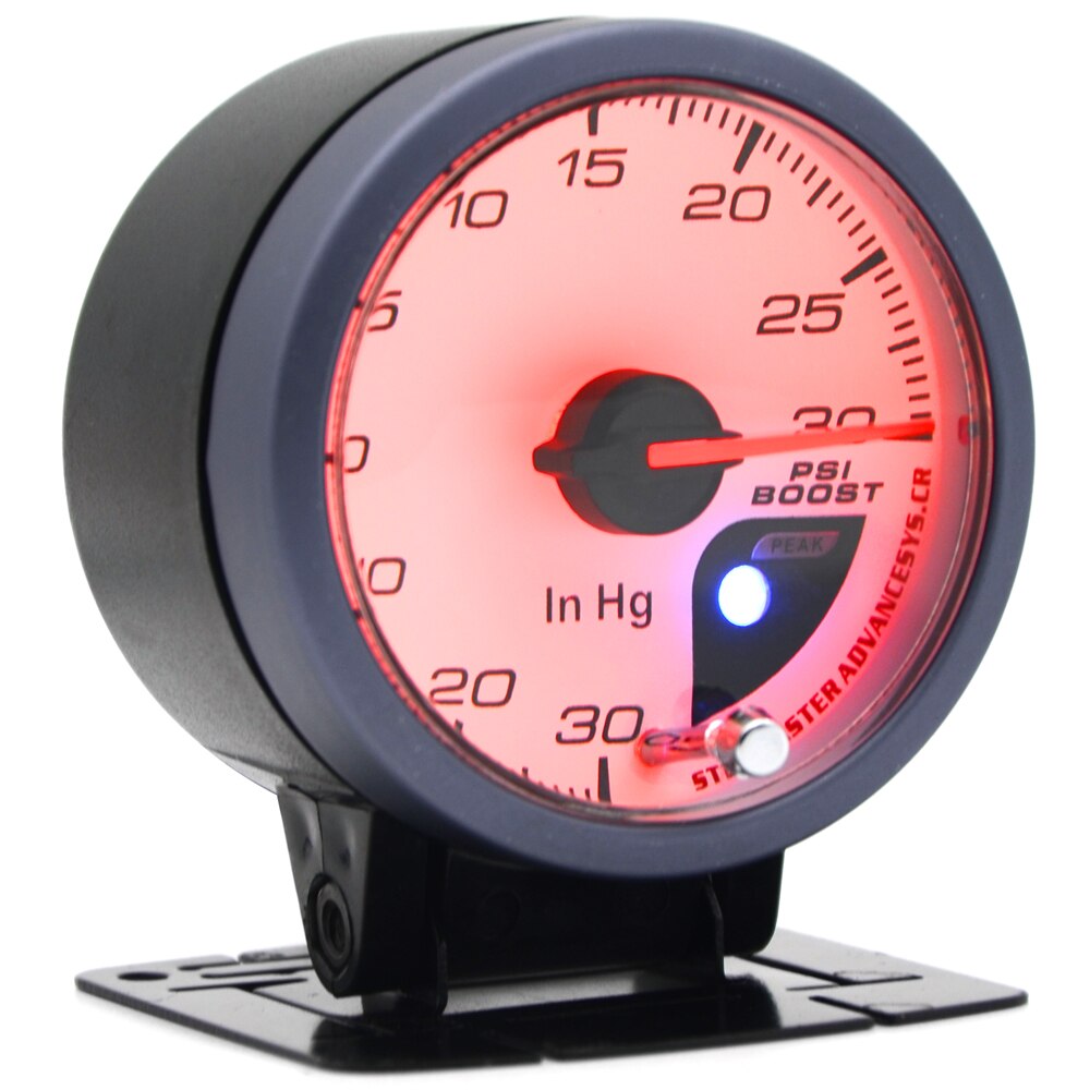 Dragon Gauge 60MM 2.0 BAR /-30-30 PSI Boost Turbo Gauge White Face Dual Led Color Display