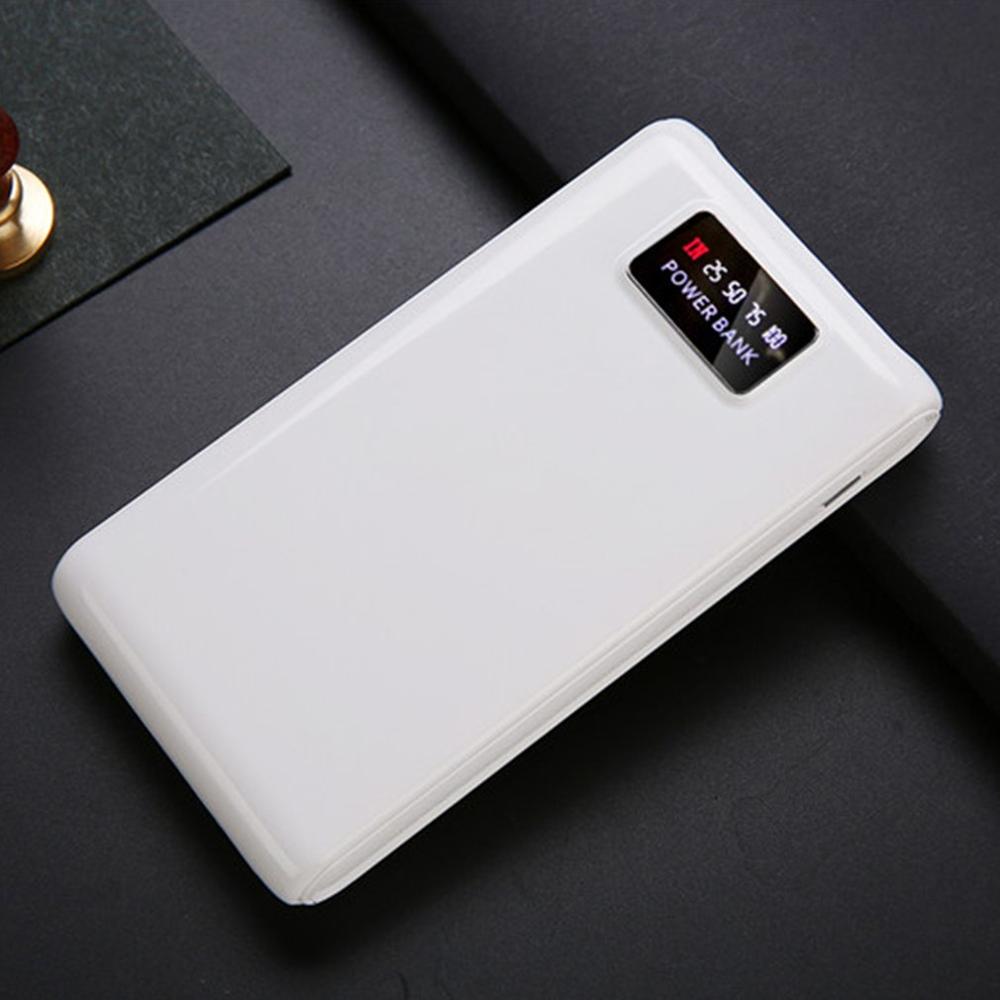 Free Welding Power Bank Box Shell LCD Screen Digital Display Power Bank Case Module DIY Kits Powered By 6x 18650 Battery: White