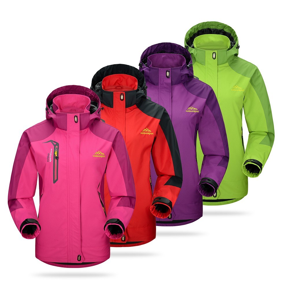 Waterproof Windproof Detachable Hooded Jacket for Women