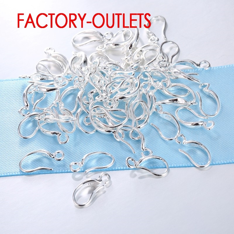 100Stck Komponenten 925 Sterling Silber Ohrringe Für Frauen Haken Ohr Draht passend zu Für Ohrringe Schmuck Zubehör