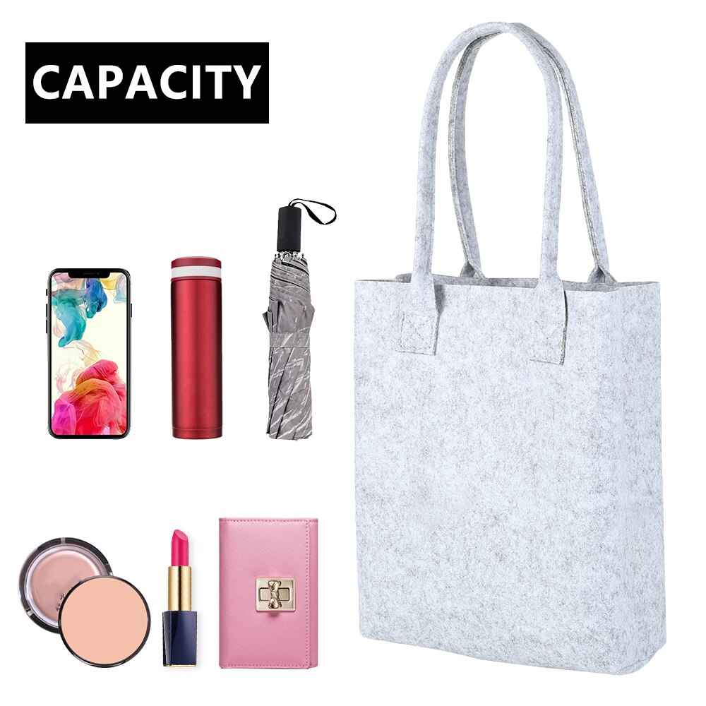 Feutre Shopping épaule stockage sac à main sac à main Shopper fourre-tout sacs sac pour femmes dames sac à main sacs à main poche fourre-tout