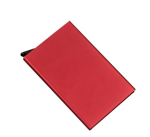 Aluminum bank card package credit card wallet rfid shield card set card box document package metal wallet: Red