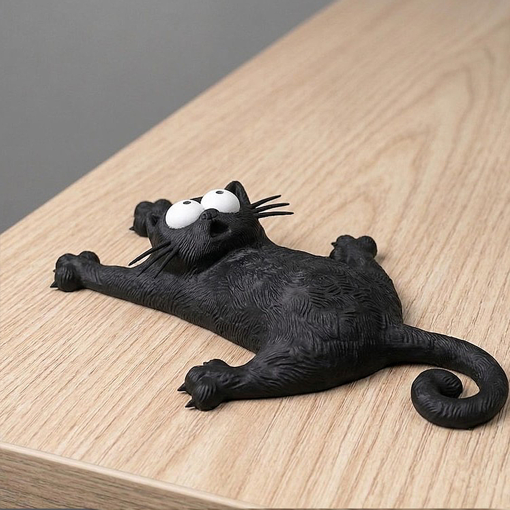 Creatieve & schattige magnetische koelkastmagneet met kat — "Blijf hangen, koelkastkat"