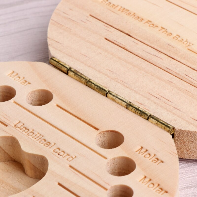 Tandendoos organizer voor kinderen, baby, melktanden, houten opbergdoos voor jongen en meisje