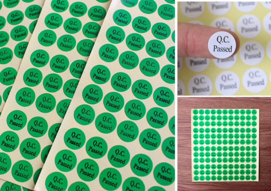 15 Sheets QC PASSED Label QC PASS Inspection Self-adhesive Trademark Pass Sticker Product Inspection Qualified: 13x13mm Green 1980pc