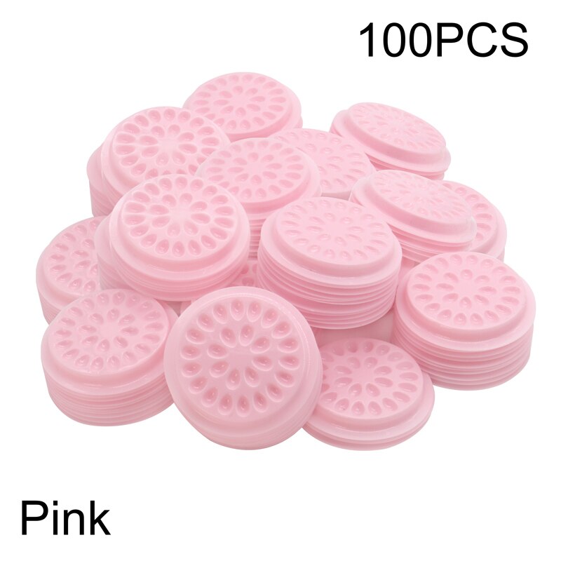 Quewel Glue Gasket False Eyelashes Extension Glue Holder Color Pallet Repeated Convenient Stand Avoid Dryness Makeup Tool: 100pcs Pink