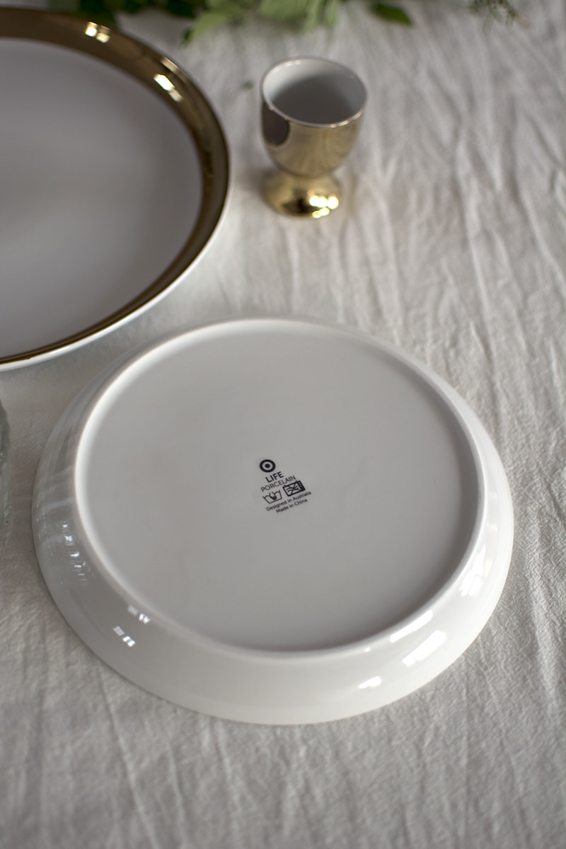 Gold Inlay Dinner Plates Porcelain Dishes Dessert Plate