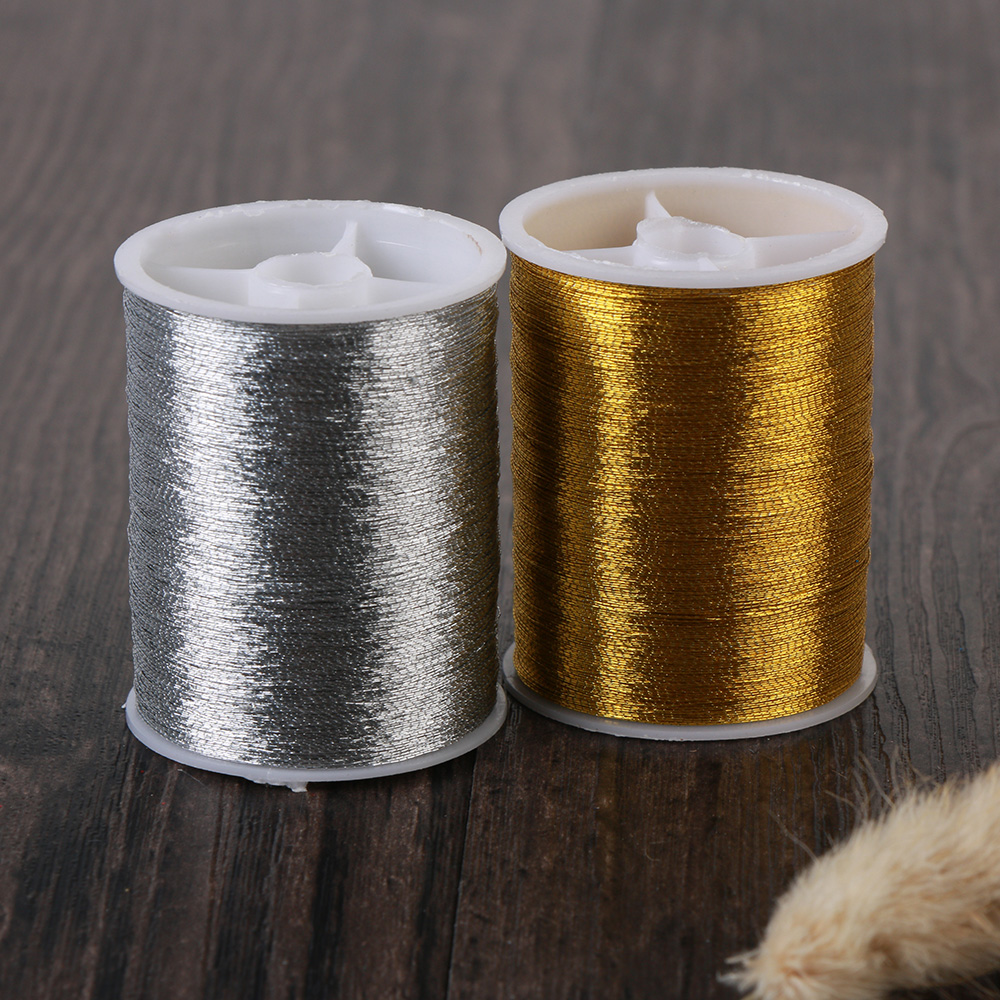 100 Meter Goud/Zilver Borduurgaren Draad Naaimachine Naalden Draad Diy Handgemaakte Ambachten Kruissteek Naaien Accessoires