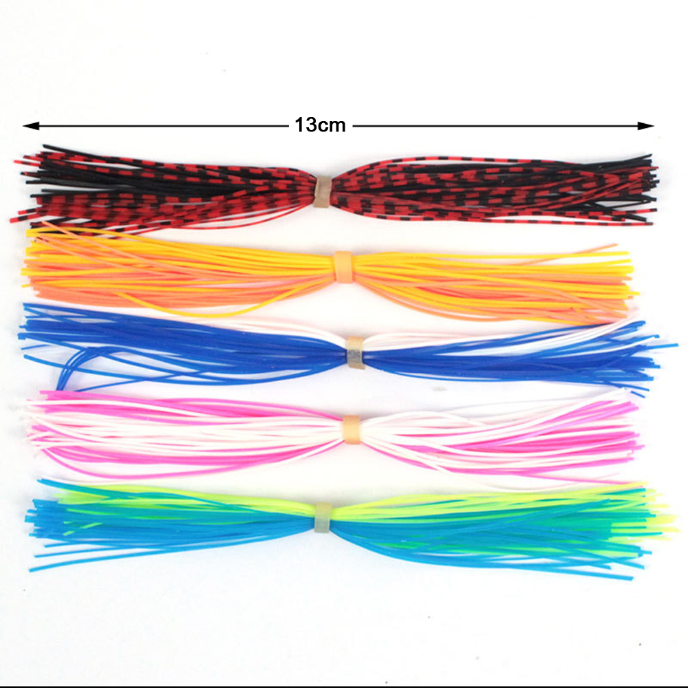 10 Bundels/Lot 13Cm Vliegbindset Rubber Threads Rokken Siliconen Bandjes Voor Flies Kunstaas Baard Draad Gemengde Kleur