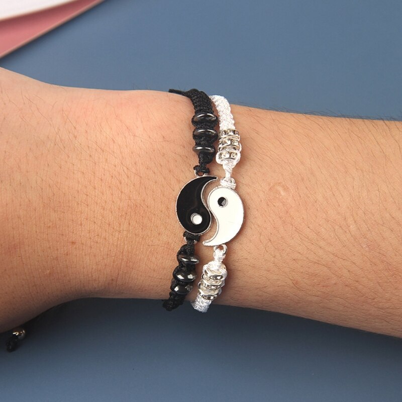 Passenden Yin Yang Einstellbare Schnur Armbinde für Beste Freund Freund Freundin