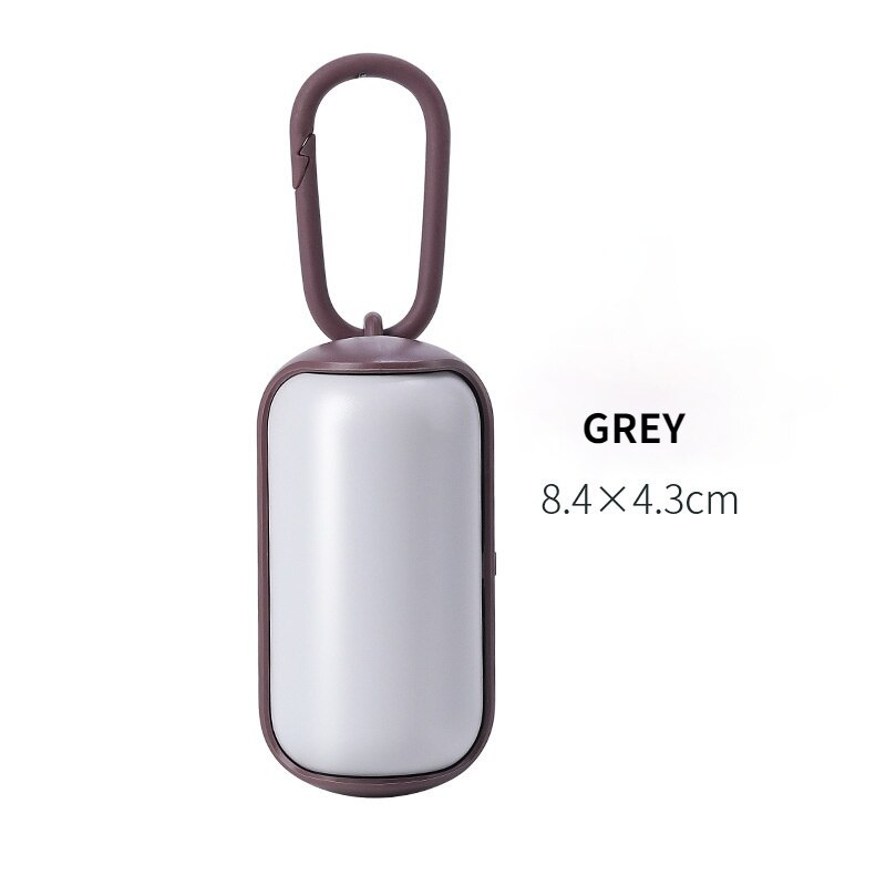 Boîte à caca Portable pour chien, Mini conteneur avec sacs à ordures, support de sac à merde pour chien, 15 rouleaux de sacs à merde, fournitures de nettoyage pour chiens: GREY with 1 pc bags