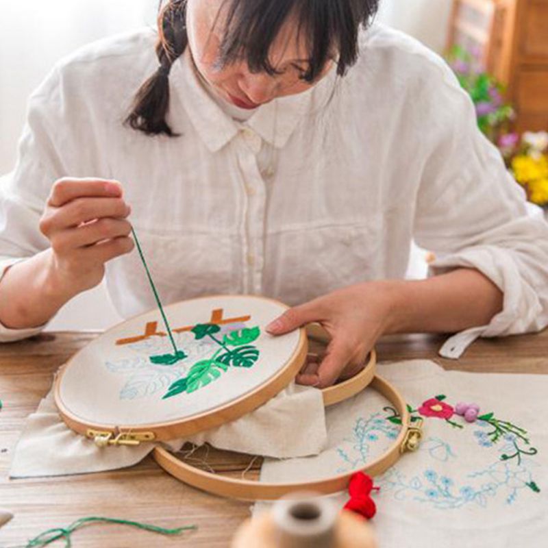 Moderne Diy Borduurwerk Plant Monsterabladeren Cactus Handwerk Handwerken Kruissteek Kit Home Decor Katoen Borduren Craft