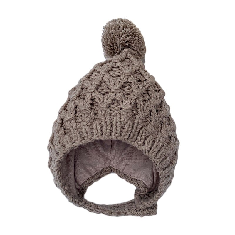hiver bébé fille chapeau Pom Pom tricot épais enfants chapeau bébé garçon casquette Elf enfant en bas âge chapeaux 1PC: Coffee